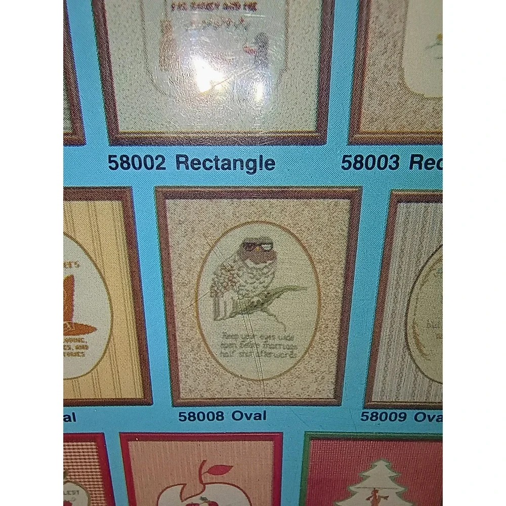 Vintage 1983 Millie's Shapely Mats‎ Plaid Owl Cross Stitch Floral Mat 58008